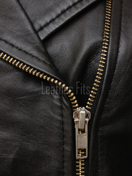 Vanguard Onyx Black Cropped Moto Jacket - Women's Genuine Lambskin Asymmetric Zip Outerwear Quilted Shoulder Panel Heavy Hardware Short Garment