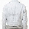 Vintage Distressed Cropped Moto Jacket - Women's Genuine Cowhide Asymmetric Zip Outerwear Ribbed Shoulder Panel Antique Finish Short Garment