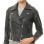 Sleek Onyx Black Cropped Moto Jacket - Women's Genuine Lambskin Asymmetric Zip Outerwear Clean Back Panel Zippered Pocket Short Garment