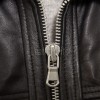 Refined Black Stand Collar Cropped Leather Jacket - Women's Genuine Cowhide Central Zip Outerwear Western Yoke Banded Hem Short Garment