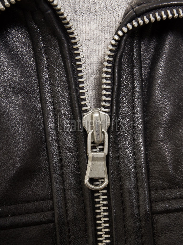 Refined Black Stand Collar Cropped Leather Jacket - Women's Genuine Cowhide Central Zip Outerwear Western Yoke Banded Hem Short Garment