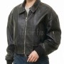 Vintage Distressed Black Cropped Bomber Jacket - Women's Premium Lambskin Central Metal Zip Outerwear Weathered Edge Ribbed Hem Short Garment