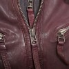 Luxury Plum Maroon Hooded Leather Jacket - Women's Genuine Lambskin Layered Dual Zip Outerwear Quilted Shoulder Detail Snap Hem Moto Garment