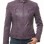 Vibrant Violet Purple Hooded Leather Jacket - Women's Genuine Lambskin Central Zip Outerwear Quilted Shoulder Detail Snap Hem Moto Garment
