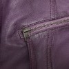 Vibrant Violet Purple Hooded Leather Jacket - Women's Genuine Lambskin Central Zip Outerwear Quilted Shoulder Detail Snap Hem Moto Garment